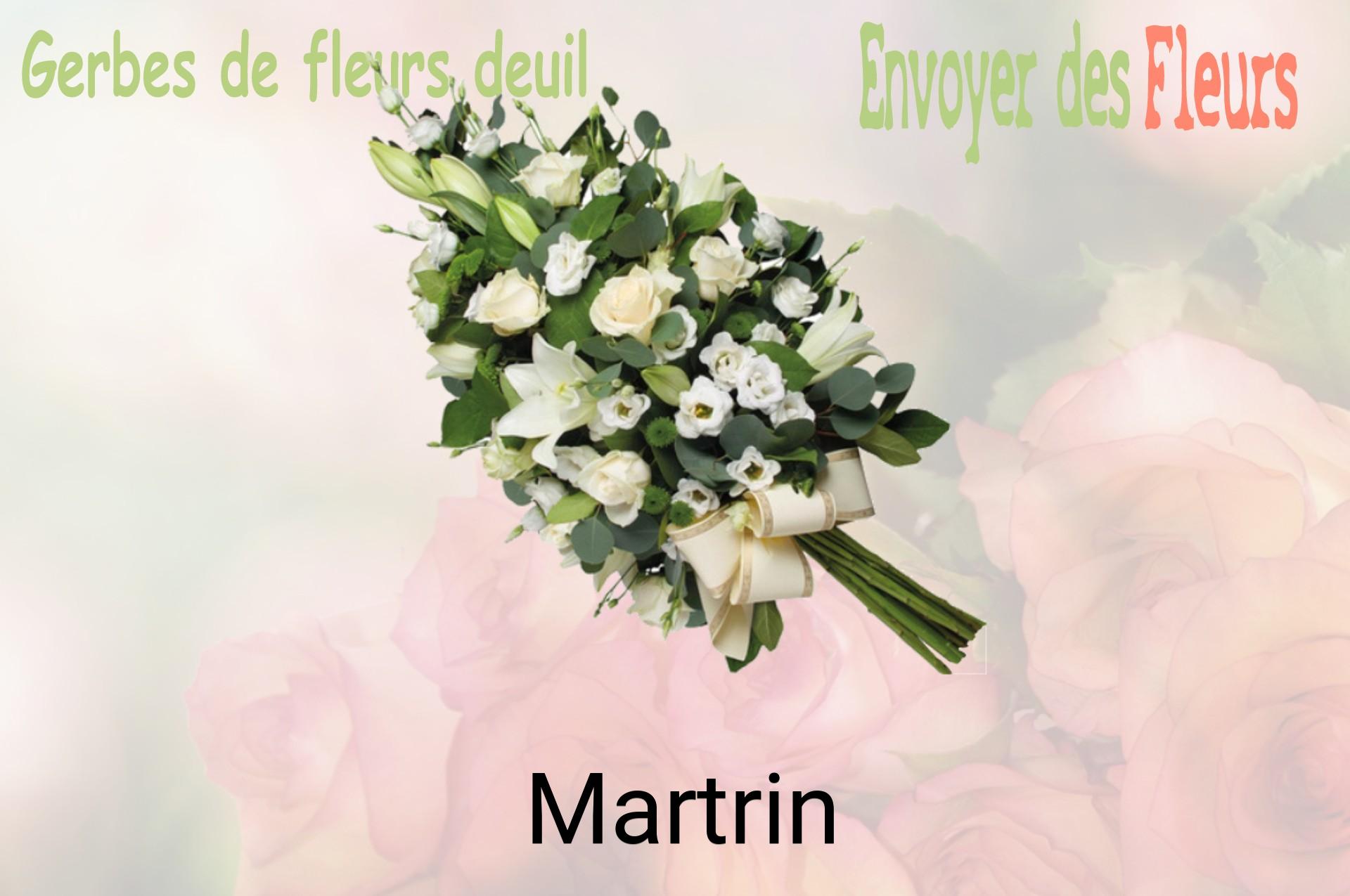 Gerbe de fleurs de deuil livrée à Martrin